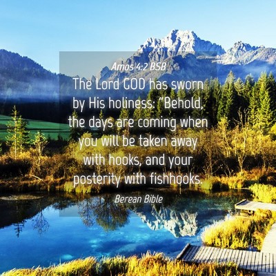 Picture 04 - Amos 4:2 BSB - The Lord GOD has sworn by His holiness: - Bible Verse Picture
