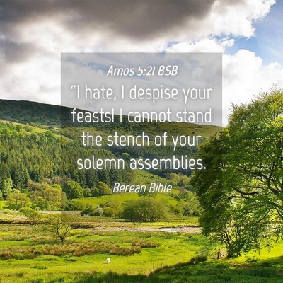 Picture 04 - Amos 5:21 BSB - “I hate, I despise your feasts! I cannot stand - Bible Verse Picture