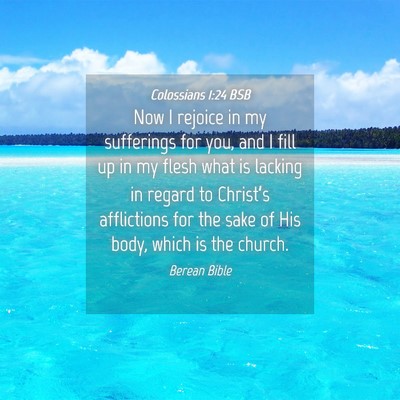 Picture 04 - Colossians 1:24 BSB - Now I rejoice in my sufferings for you, and I - Bible Verse Picture