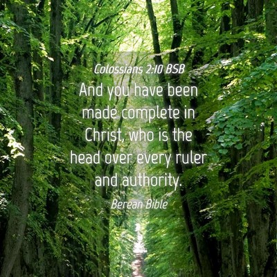 Picture 04 - Colossians 2:10 BSB - And you have been made complete in Christ, who is - Bible Verse Picture