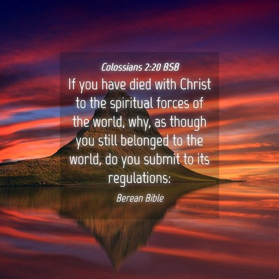 Picture 04 - Colossians 2:20 BSB - If you have died with Christ to the spiritual - Bible Verse Picture