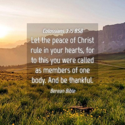 Picture 04 - Colossians 3:15 BSB - Let the peace of Christ rule in your hearts, for - Bible Verse Picture