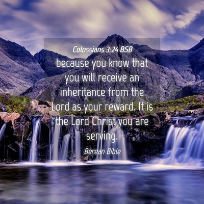 Picture 04 - Colossians 3:24 BSB - because you know that you will receive an - Bible Verse Picture