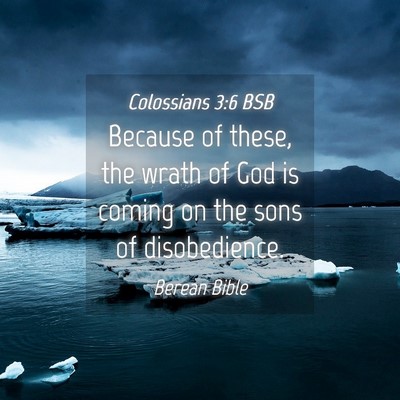 Picture 04 - Colossians 3:6 BSB - Because of these, the wrath of God is coming on - Bible Verse Picture
