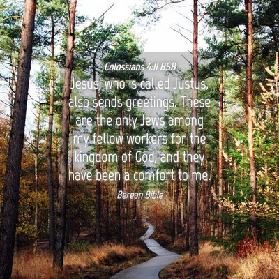 Picture 04 - Colossians 4:11 BSB - Jesus, who is called Justus, also sends - Bible Verse Picture