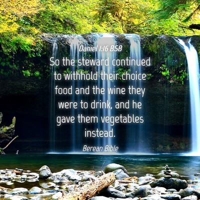 Picture 04 - Daniel 1:16 BSB - So the steward continued to withhold their choice - Bible Verse Picture