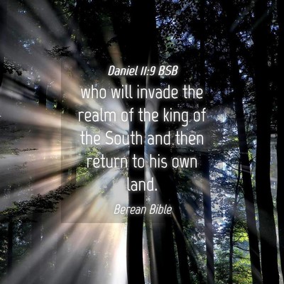 Picture 04 - Daniel 11:9 BSB - who will invade the realm of the king of the - Bible Verse Picture