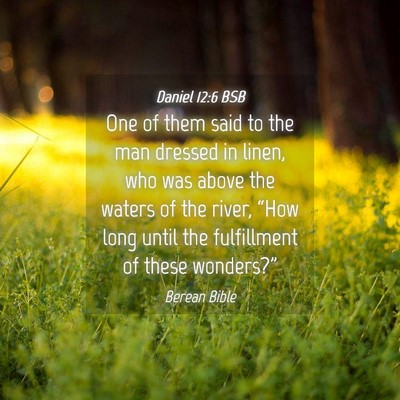 Picture 04 - Daniel 12:6 BSB - One of them said to the man dressed in linen, who - Bible Verse Picture