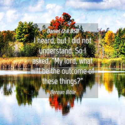 Picture 04 - Daniel 12:8 BSB - I heard, but I did not understand. So I asked, - Bible Verse Picture