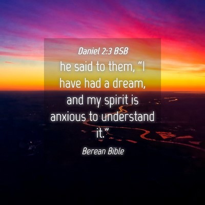 Picture 04 - Daniel 2:3 BSB - he said to them, “I have had a dream, and my - Bible Verse Picture