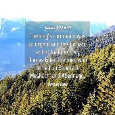 Picture 04 - Daniel 3:22 BSB - The king’s command was so urgent and the - Bible Verse Picture