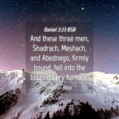 Picture 04 - Daniel 3:23 BSB - And these three men, Shadrach, Meshach, and - Bible Verse Picture