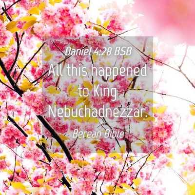 Picture 04 - Daniel 4:28 BSB - All this happened to King - Bible Verse Picture