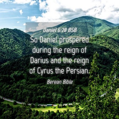 Picture 04 - Daniel 6:28 BSB - So Daniel prospered during the reign of Darius - Bible Verse Picture