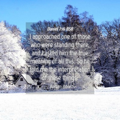 Picture 04 - Daniel 7:16 BSB - I approached one of those who were standing - Bible Verse Picture