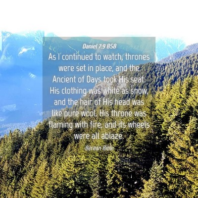 Picture 04 - Daniel 7:9 BSB - As I continued to watch, thrones were set in - Bible Verse Picture