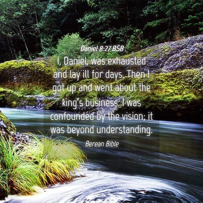 Picture 04 - Daniel 8:27 BSB - I, Daniel, was exhausted and lay ill for days. - Bible Verse Picture