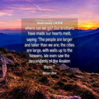 Picture 04 - Deuteronomy 1:28 BSB - Where can we go? Our brothers have made our - Bible Verse Picture