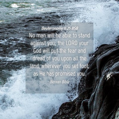 Picture 04 - Deuteronomy 11:25 BSB - No man will be able to stand against you; the - Bible Verse Picture
