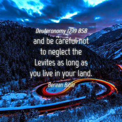 Picture 04 - Deuteronomy 12:19 BSB - and be careful not to neglect the Levites as long - Bible Verse Picture