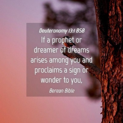 Picture 04 - Deuteronomy 13:1 BSB - If a prophet or dreamer of dreams arises among - Bible Verse Picture