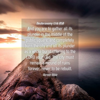 Picture 04 - Deuteronomy 13:16 BSB - And you are to gather all its plunder in the - Bible Verse Picture