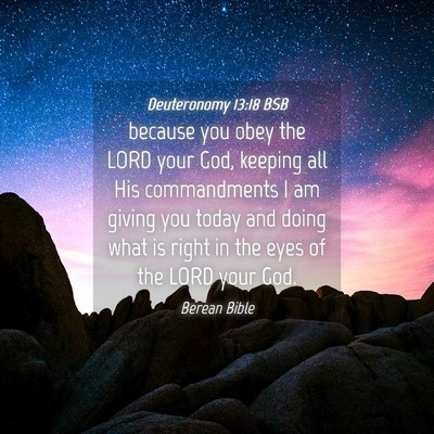 Picture 04 - Deuteronomy 13:18 BSB - because you obey the LORD your God, keeping all - Bible Verse Picture