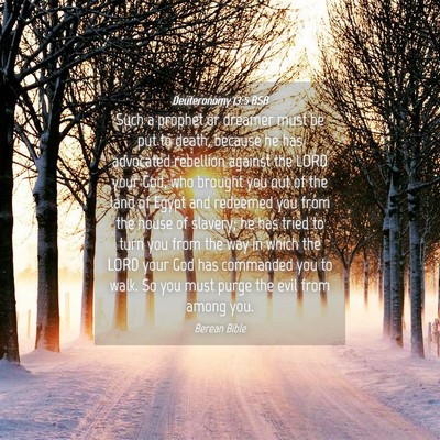 Picture 04 - Deuteronomy 13:5 BSB - Such a prophet or dreamer must be put to death, - Bible Verse Picture