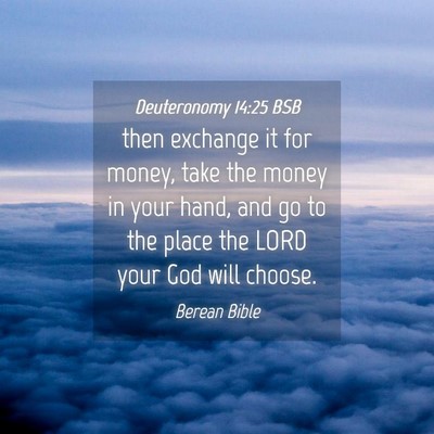 Picture 04 - Deuteronomy 14:25 BSB - then exchange it for money, take the money in - Bible Verse Picture