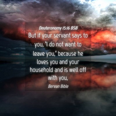 Picture 04 - Deuteronomy 15:16 BSB - But if your servant says to you, ‘I do not want - Bible Verse Picture