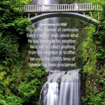 Picture 04 - Deuteronomy 15:2 BSB - This is the manner of remission: Every creditor - Bible Verse Picture