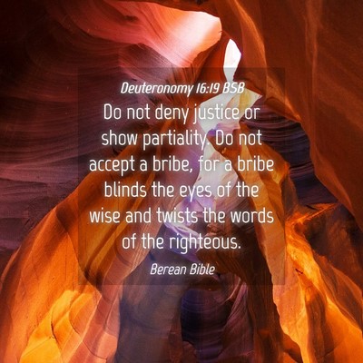 Picture 04 - Deuteronomy 16:19 BSB - Do not deny justice or show partiality. Do not - Bible Verse Picture