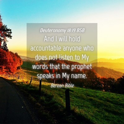 Picture 04 - Deuteronomy 18:19 BSB - And I will hold accountable anyone who does not - Bible Verse Picture