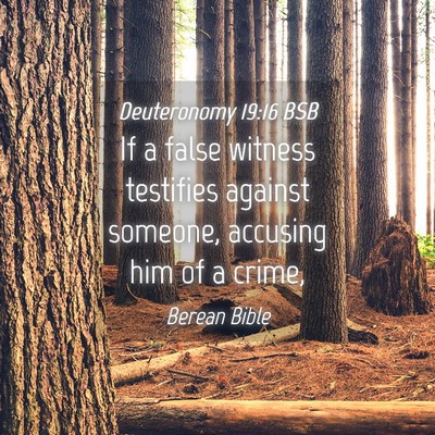 Picture 04 - Deuteronomy 19:16 BSB - If a false witness testifies against someone, - Bible Verse Picture