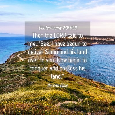 Picture 04 - Deuteronomy 2:31 BSB - Then the LORD said to me, “See, I have begun to - Bible Verse Picture