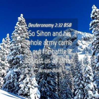 Picture 04 - Deuteronomy 2:32 BSB - So Sihon and his whole army came out for battle - Bible Verse Picture