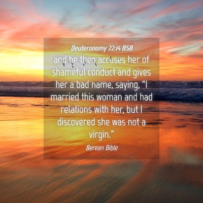 Picture 04 - Deuteronomy 22:14 BSB - and he then accuses her of shameful conduct and - Bible Verse Picture