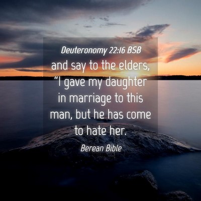 Picture 04 - Deuteronomy 22:16 BSB - and say to the elders, “I gave my daughter in - Bible Verse Picture