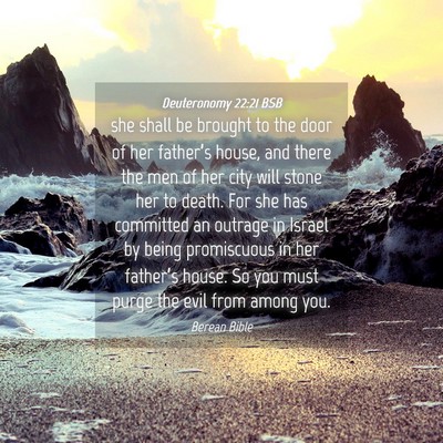 Picture 04 - Deuteronomy 22:21 BSB - she shall be brought to the door of her - Bible Verse Picture
