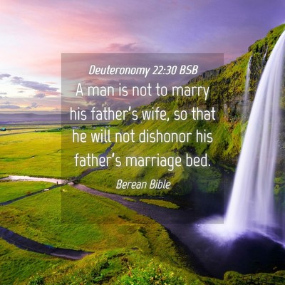 Picture 04 - Deuteronomy 22:30 BSB - A man is not to marry his father’s wife, so - Bible Verse Picture