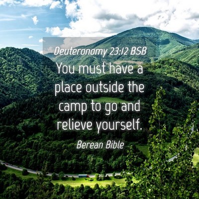 Picture 04 - Deuteronomy 23:12 BSB - You must have a place outside the camp to go and - Bible Verse Picture