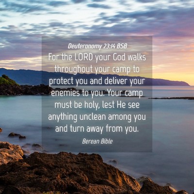Picture 04 - Deuteronomy 23:14 BSB - For the LORD your God walks throughout your camp - Bible Verse Picture
