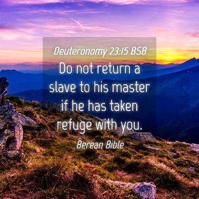 Picture 04 - Deuteronomy 23:15 BSB - Do not return a slave to his master if he has - Bible Verse Picture