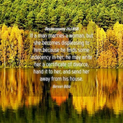 Picture 04 - Deuteronomy 24:1 BSB - If a man marries a woman, but she becomes - Bible Verse Picture