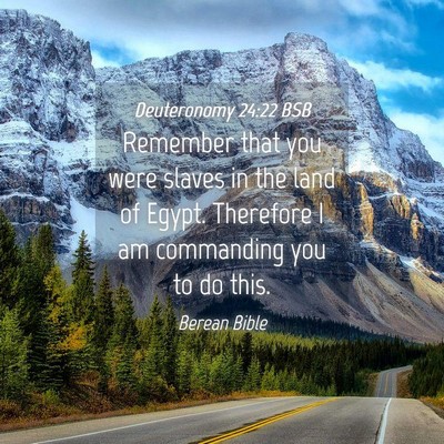 Picture 04 - Deuteronomy 24:22 BSB - Remember that you were slaves in the land of - Bible Verse Picture