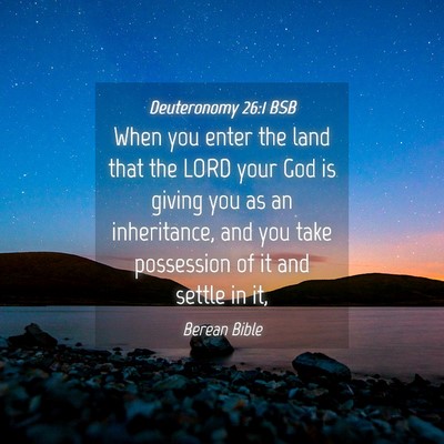 Picture 04 - Deuteronomy 26:1 BSB - When you enter the land that the LORD your God is - Bible Verse Picture