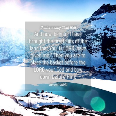 Picture 04 - Deuteronomy 26:10 BSB - And now, behold, I have brought the firstfruits - Bible Verse Picture