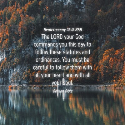Picture 04 - Deuteronomy 26:16 BSB - The LORD your God commands you this day to follow - Bible Verse Picture