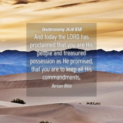 Picture 04 - Deuteronomy 26:18 BSB - And today the LORD has proclaimed that you are - Bible Verse Picture