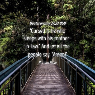 Picture 04 - Deuteronomy 27:23 BSB - ‘Cursed is he who sleeps with his - Bible Verse Picture